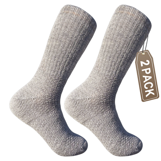 2-Pack Baby Alpaca Hiking Socks – Light Grey | Soft, Strong & Trail-Tested
