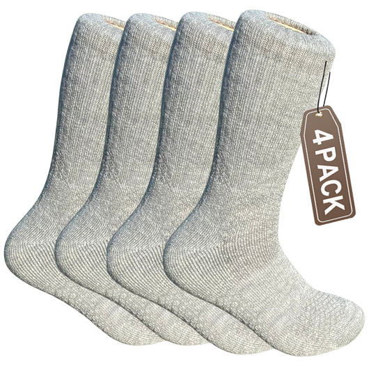 4-Pack Baby Alpaca Hiking Socks – Light Grey | Premium Comfort for Serious Hikers