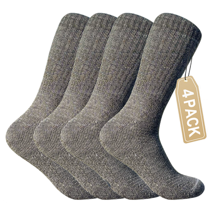 4-Pack Baby Alpaca Hiking Socks – Charcoal Grey | High-Performance Trail Essentials