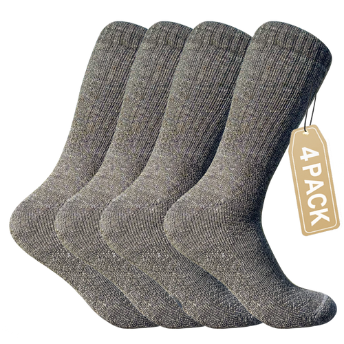 4-Pack Baby Alpaca Hiking Socks – Charcoal Grey | High-Performance Trail Essentials