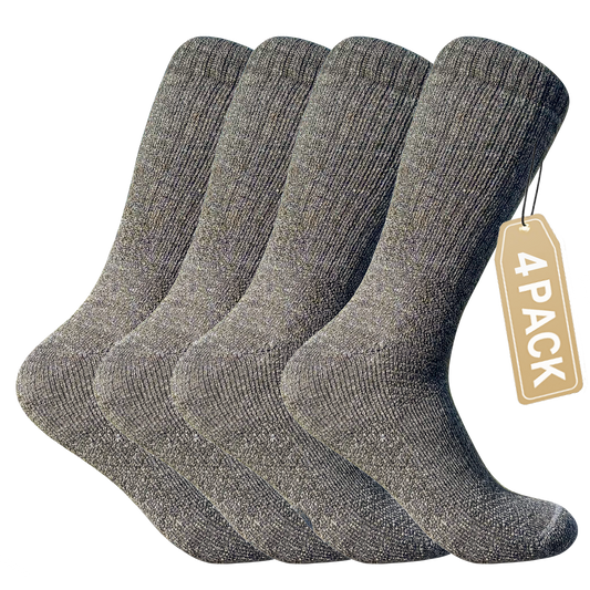 4-Pack Baby Alpaca Hiking Socks – Charcoal Grey | High-Performance Trail Essentials