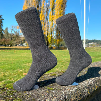 Baby Alpaca Hiking Socks – Crew – Charcoal Grey