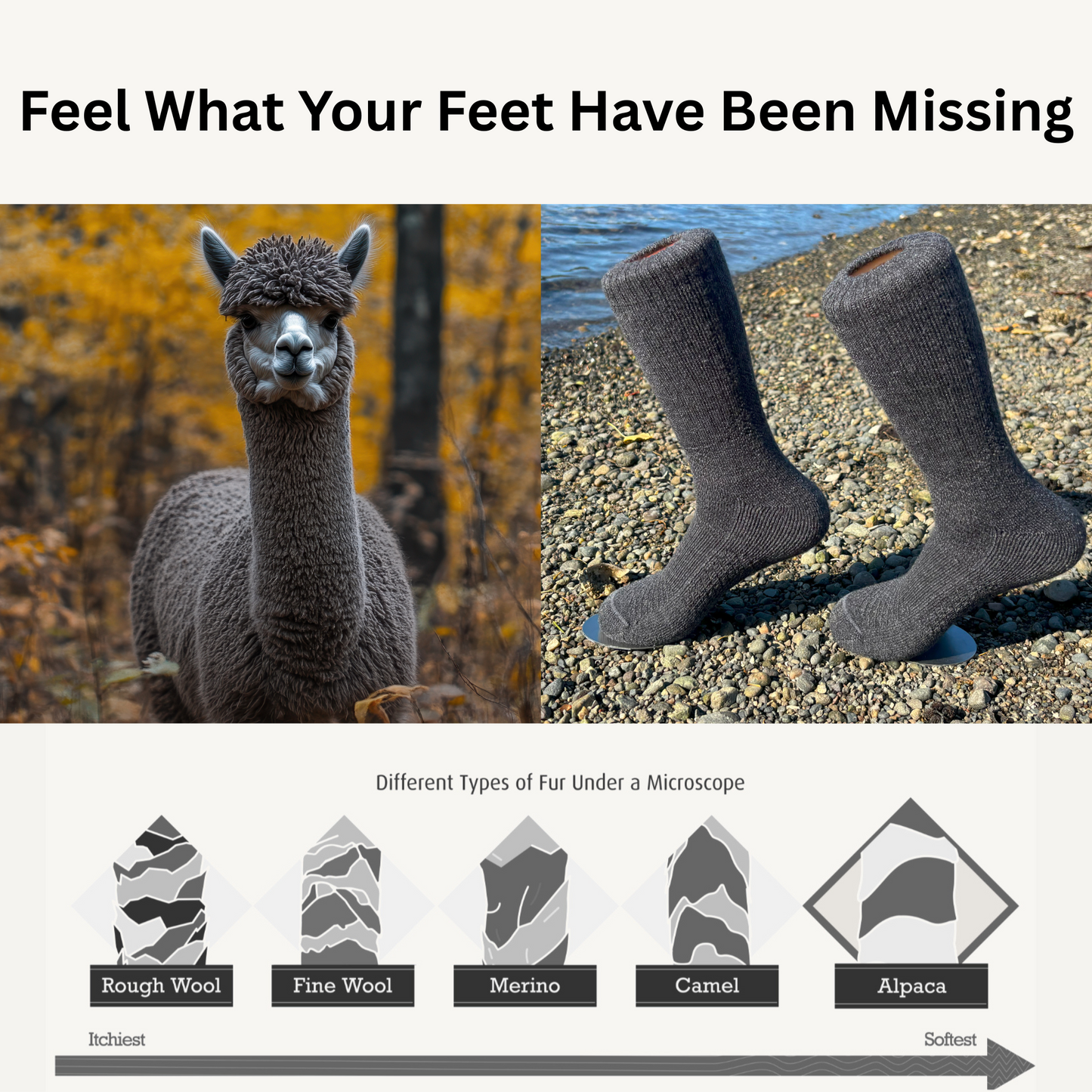 2-Pack Baby Alpaca Hiking Socks – Charcoal Grey | Rugged Style, Superior Comfort