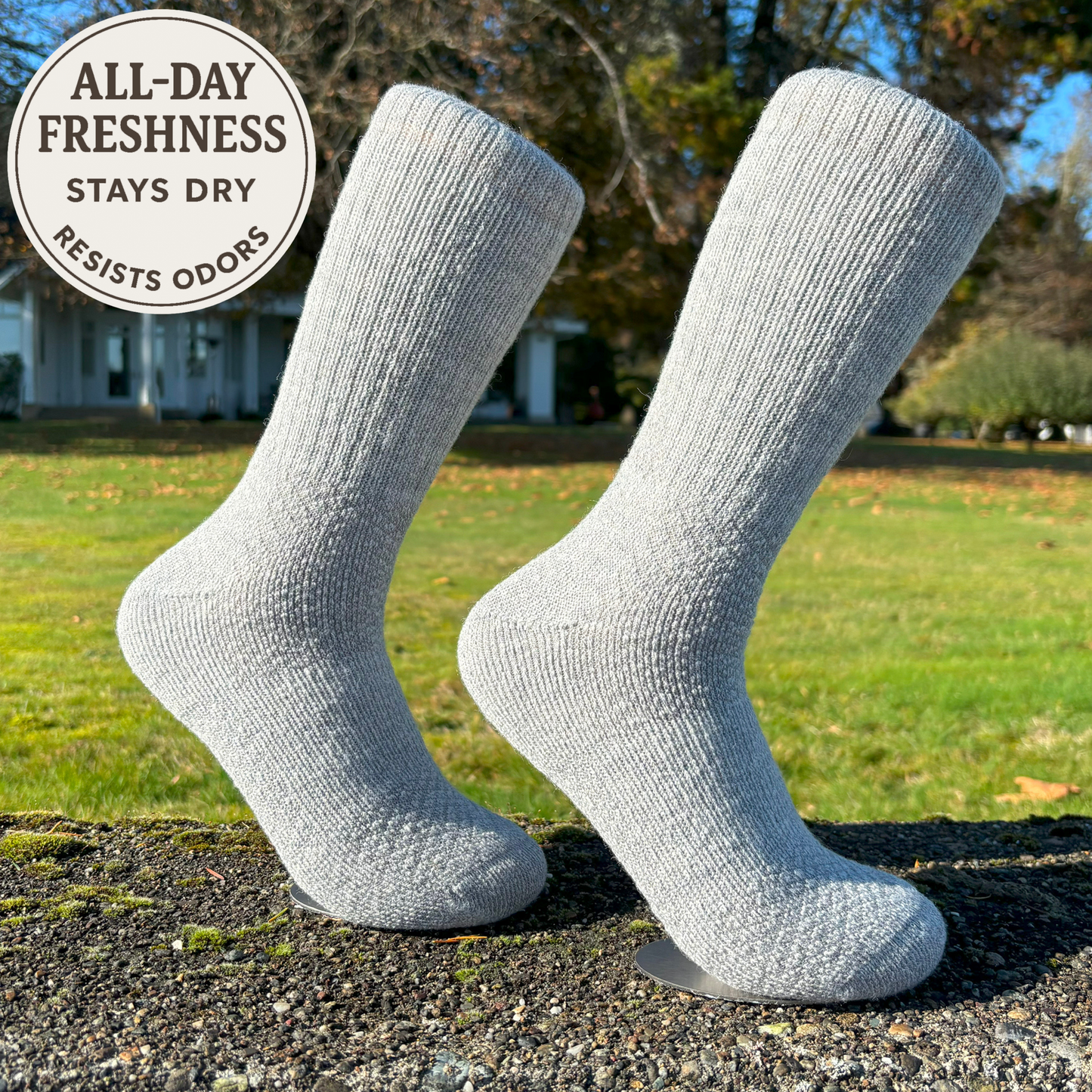 4-Pack Combo – Baby Alpaca Hiking Socks (2 Light Grey, 2 Charcoal) | Trail-Ready Comfort in Both Colors