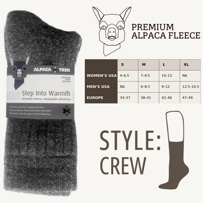 2-Pack Baby Alpaca Hiking Socks – Charcoal Grey | Rugged Style, Superior Comfort