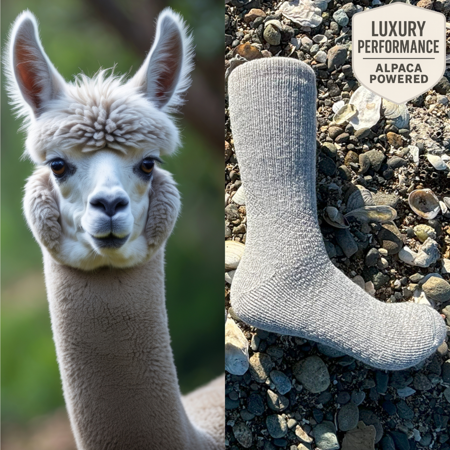 4-Pack Baby Alpaca Hiking Socks – Light Grey | Premium Comfort for Serious Hikers
