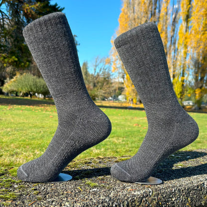 Baby Alpaca Hiking Socks – Crew – Charcoal Grey